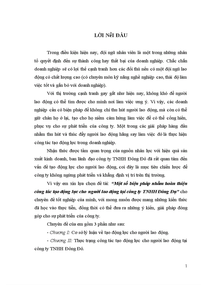 image for page Một số biện pháp nhằm hoàn thiện công tác tạo động lực cho người lao động tại công ty TNHH Đông Đô
