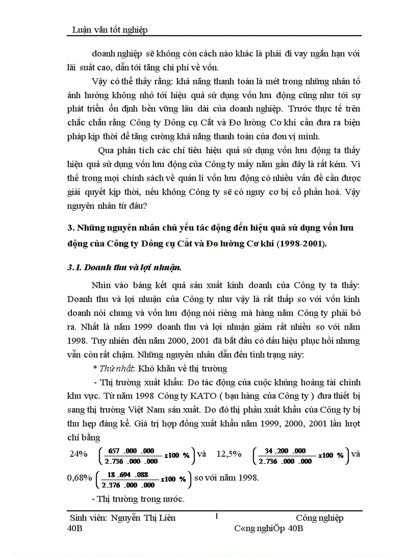 image for page Thực trạng và một số biện pháp nâng cao hiệu quả sử dụng vốn lưu động ở Công ty Dụng cụ Cắt và Đo lường Cơ khí 1