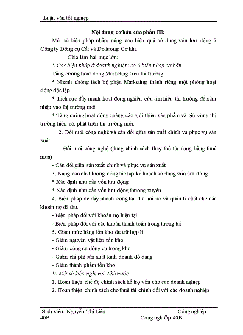 image for page Thực trạng và một số biện pháp nâng cao hiệu quả sử dụng vốn lưu động ở Công ty Dụng cụ Cắt và Đo lường Cơ khí 1