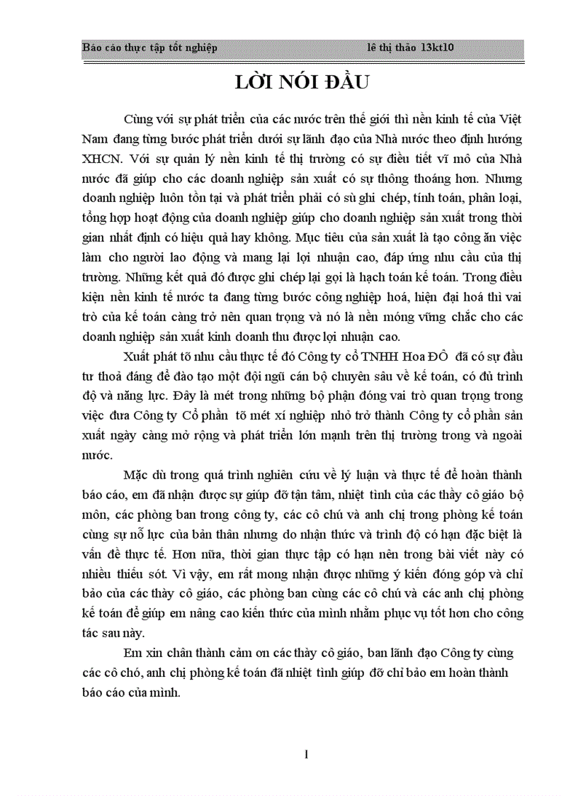 image for page Hoàn thiện công tác hạch toán kế toán tại Công ty TNHH Hoa Đô