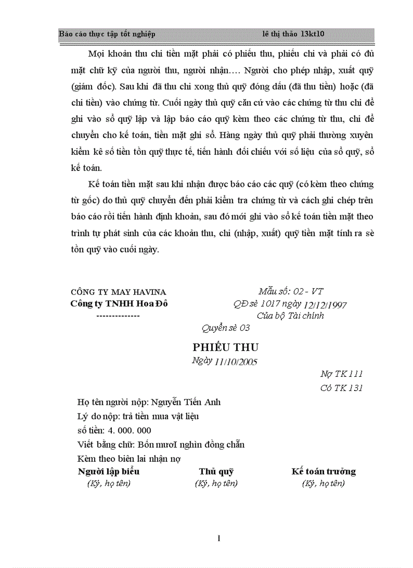 image for page Hoàn thiện công tác hạch toán kế toán tại Công ty TNHH Hoa Đô