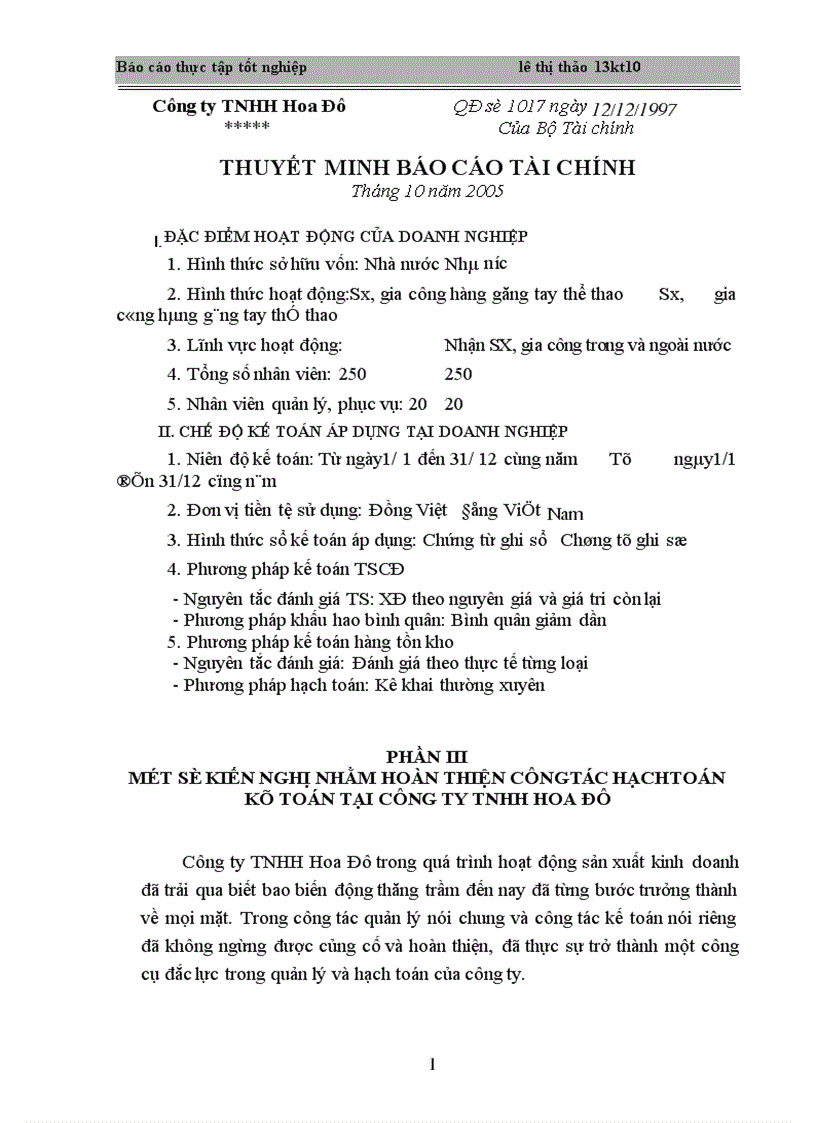 image for page Hoàn thiện công tác hạch toán kế toán tại Công ty TNHH Hoa Đô