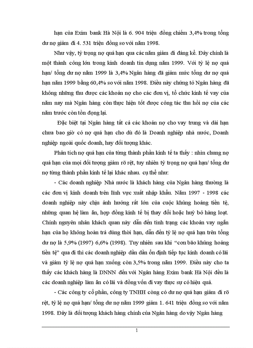 image for page Chất lượng tín dụng ngân hàng hiện trạng và giải pháp nâng cao chất lượng tín dụng tại NHTMCP Eximbank Hà Nội 1