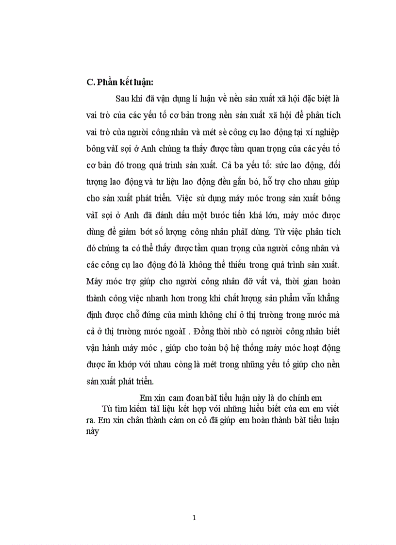 image for page Vận dụng lí luận về nền sản xuất xã hội để phân tích vai trò của người công nhân và một số công cụ lao động trong một số xí nghiệp sản xuất bông vảI sợi ở Anh 1