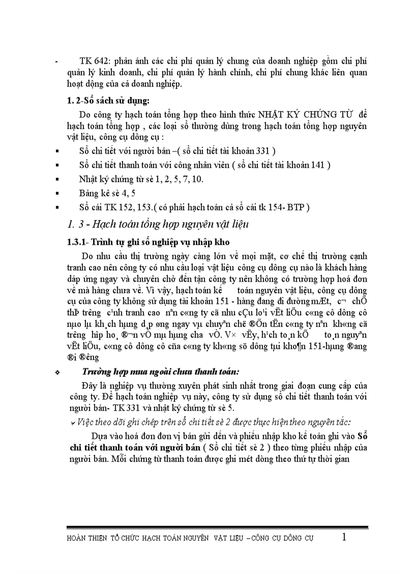 image for page Hoàn thiện tổ chức hạch toán nguyên vật liệu công cụ dụng cụ
