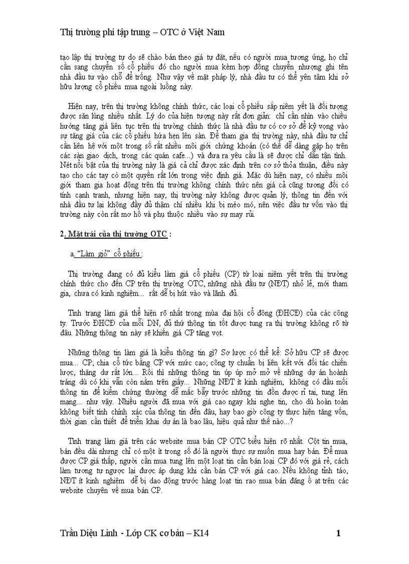 image for page Thị trường phi tập trung OTC ở Việt Nam