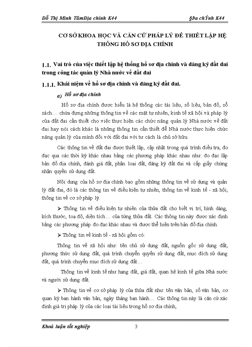 Đánh giá tình hình kê khai đăng ký đất đai và quản lý hệ thống hồ sơ địa chính trên địa bàn phường Nhân Chính quận Thanh Xuân Hà Nội 1