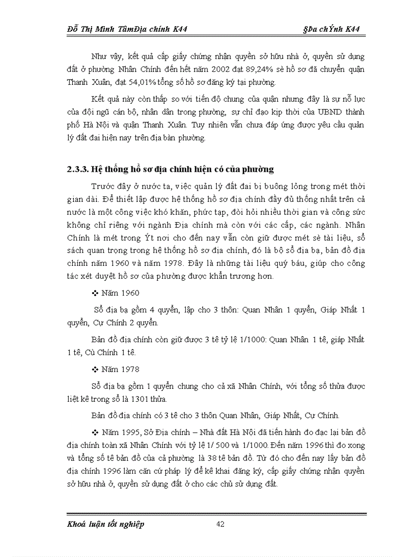 image for page Đánh giá tình hình kê khai đăng ký đất đai và quản lý hệ thống hồ sơ địa chính trên địa bàn phường Nhân Chính quận Thanh Xuân Hà Nội 1