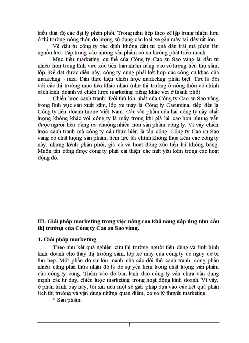 image for page Phân tích thị trường và các giải pháp marketing nhằm thỏa mãn nhu cầu và mong muốn của khách hàng về sản phẩm săm lốp xe máy Công ty Cao su Sao vàng 1