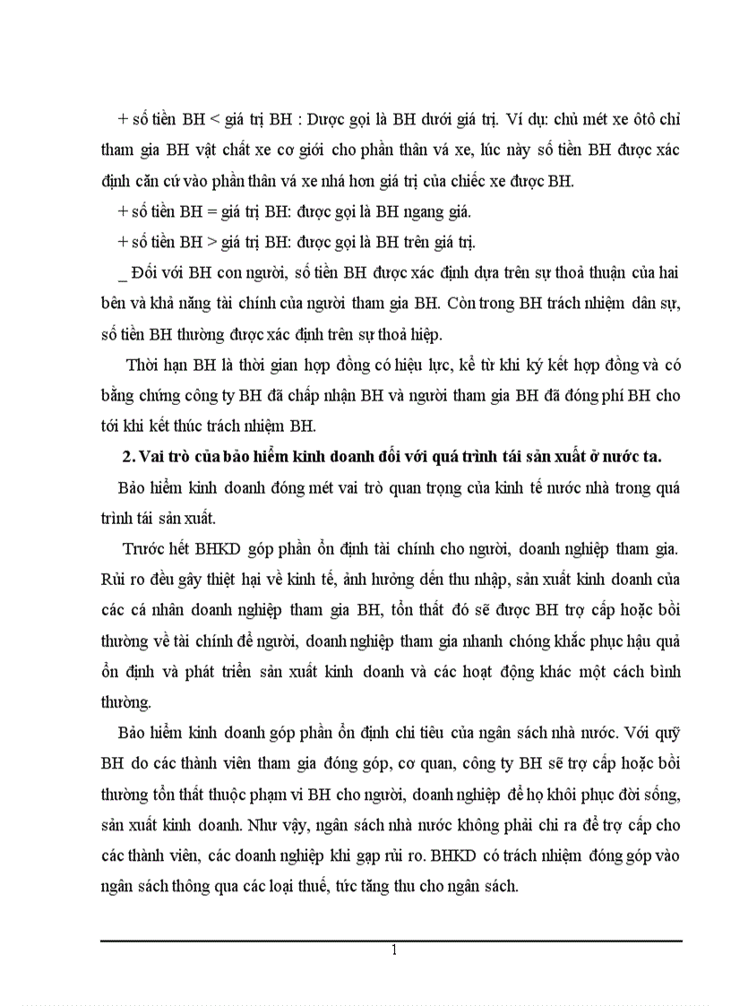 image for page Bảo hiểm kinh doanh và vai trò của nó đối với quá trình táI sản xuất xã hội ở nước ta 1