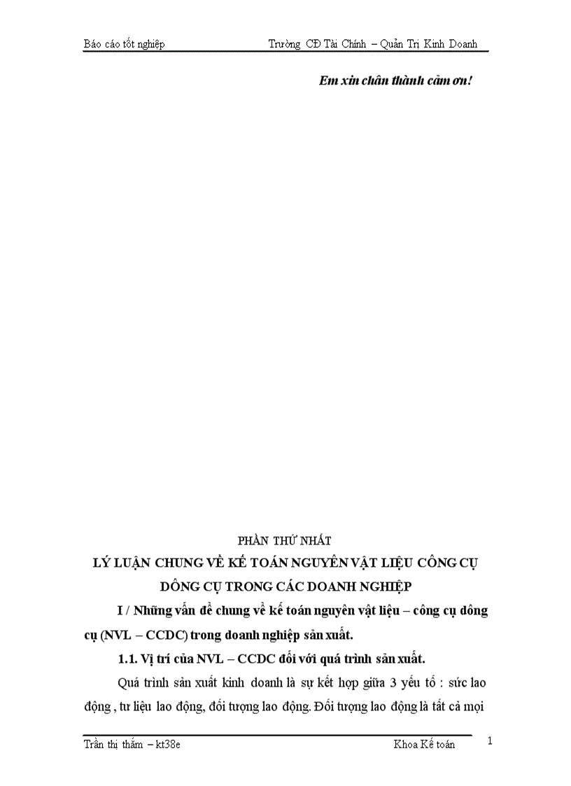 image for page Kế toán Nguyên vật liệu Công cụ dụng cụ Tại Công ty Cổ Phần Xây Lắp Điện Công Nghiệp 1