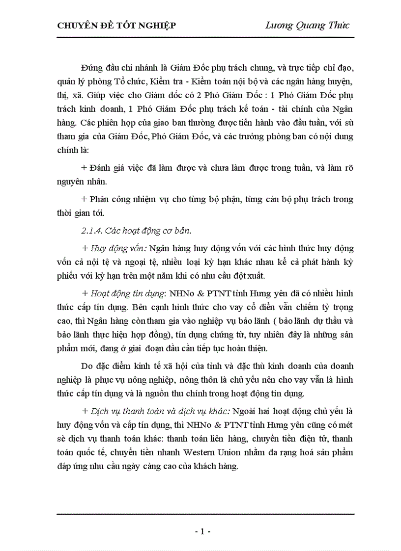 image for page Giải pháp nâng cao chất lượng tín dụng tại Ngân hàng nông nghiệp và phát triển nông thôn tỉnh Hưng Yên 1