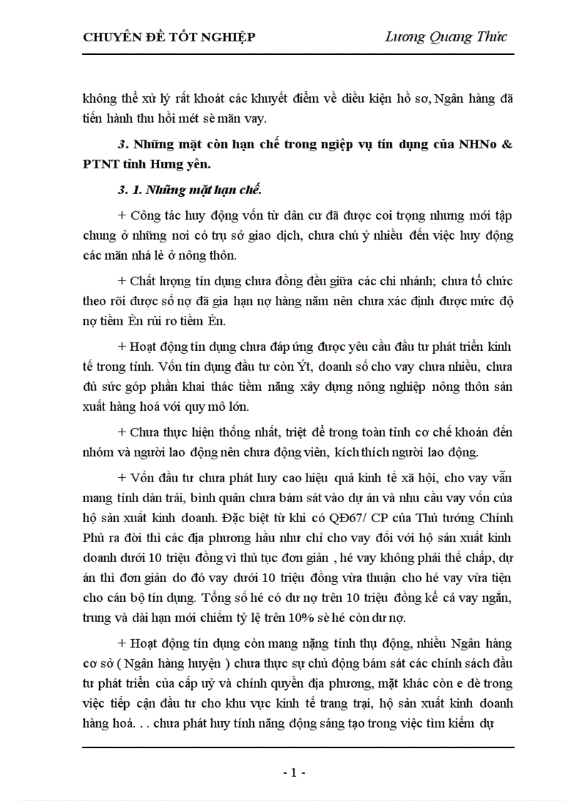 image for page Giải pháp nâng cao chất lượng tín dụng tại Ngân hàng nông nghiệp và phát triển nông thôn tỉnh Hưng Yên 1
