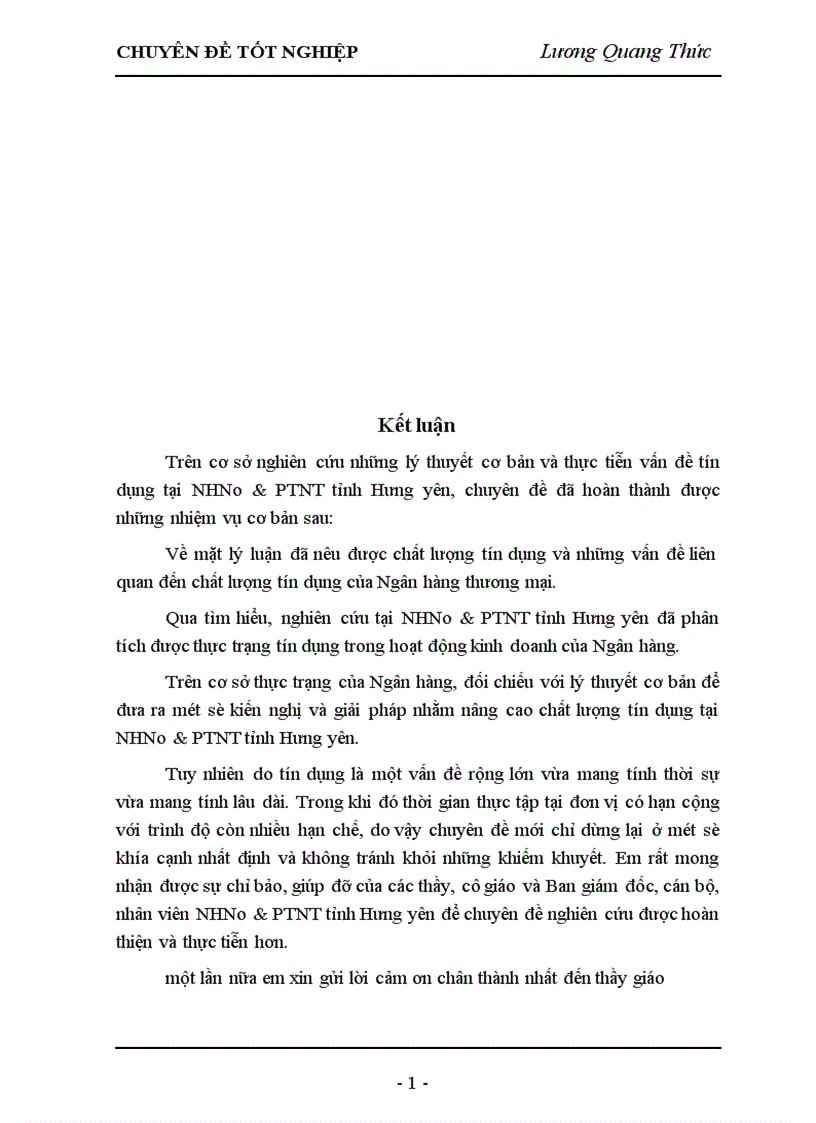 image for page Giải pháp nâng cao chất lượng tín dụng tại Ngân hàng nông nghiệp và phát triển nông thôn tỉnh Hưng Yên 1