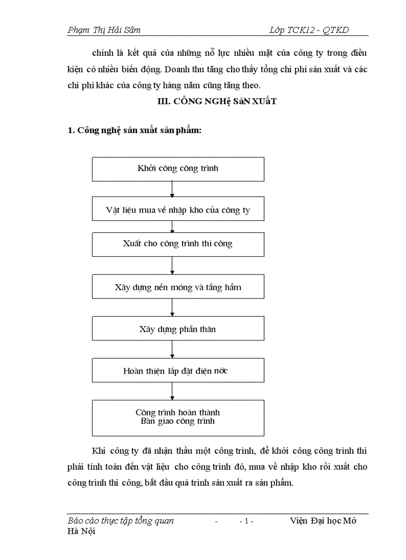 image for page Báo cáo thực tập tổng hợp của CÔNG TY Cổ phần sông đà 1