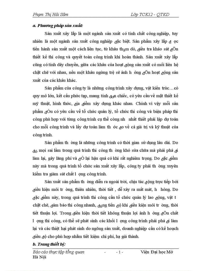 image for page Báo cáo thực tập tổng hợp của CÔNG TY Cổ phần sông đà 1