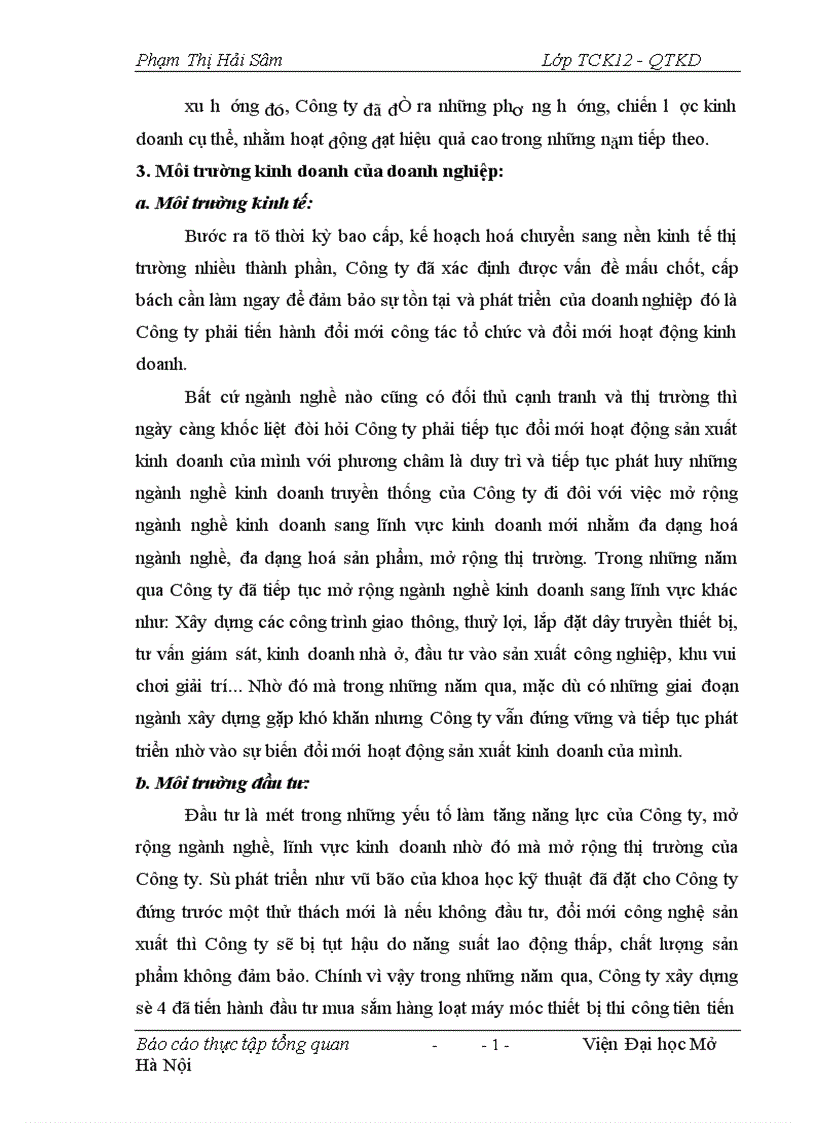 image for page Báo cáo thực tập tổng hợp của CÔNG TY Cổ phần sông đà 1