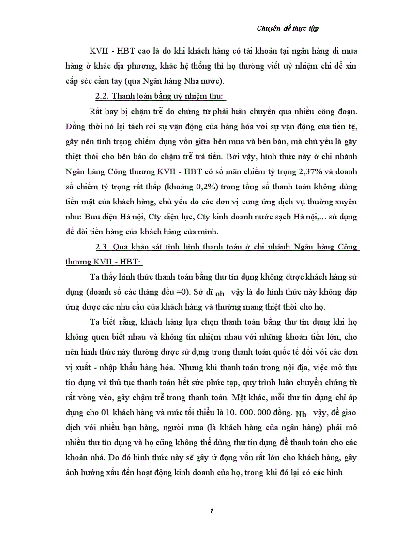 image for page một số vấn đề nhằm hoàn thiện và phát triển tác thanh toán không dùng tiền mặt tại chi nhánh ngân hàng Công thương KVII HBT Hà Nội 1