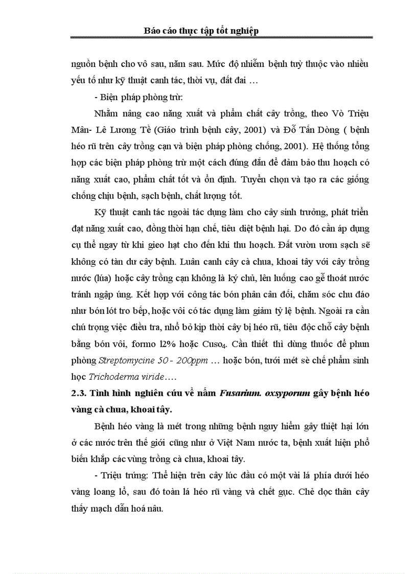 image for page Điều tra tình hình phát sinh phát triển và mức độ gây hại của bệnh héo rũ trên cây cà chua khoai tây vụ Đông Xuân 2001 2002 vùng Đông Anh Hà Nội