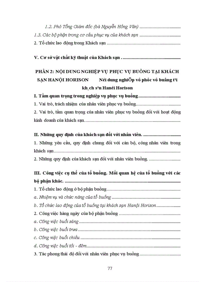 image for page Nghiệp vụ phục vụ buồng tại khách sạn Hanội Horison