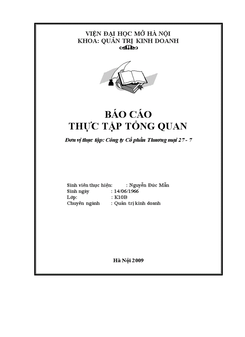 Đào tạo và phát triển nguồn Nhân lực tại công ty Cổ phần Thương mại 27 7 1