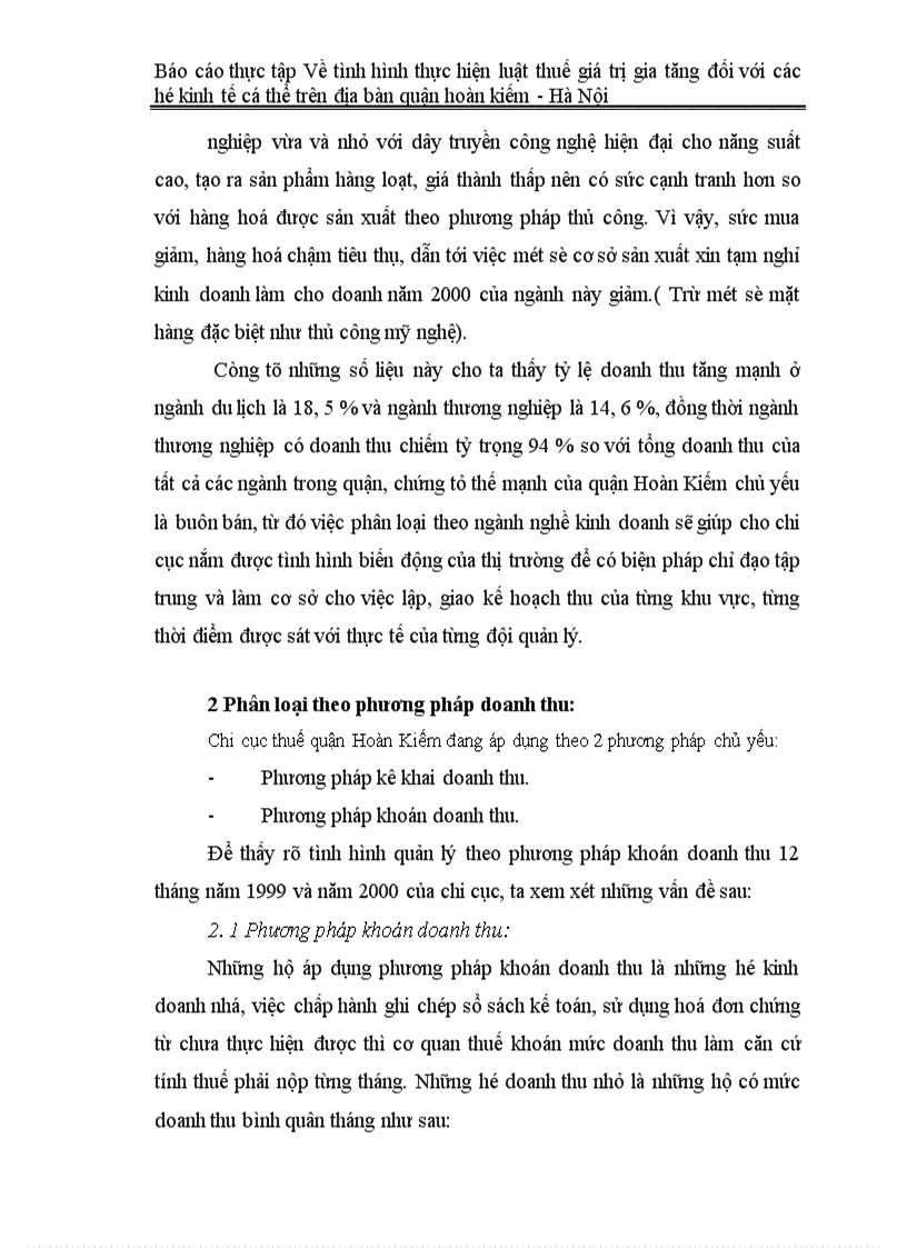image for page Báo cáo thực tập Về tình hình thực hiện luật thuế giá trị gia tăng đối với các hộ kinh tế cá thể trên địa bàn quận hoàn kiếm Hà Nội