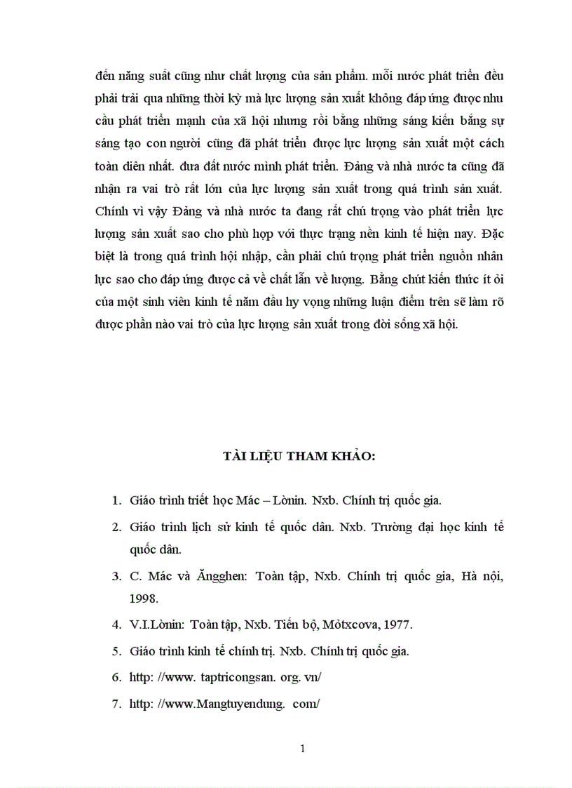 image for page Vai trò của lực lượng sản xuất trong đời sống xã hội và vận dụng trong quá trình phát triển lực lượng sản xuất ở Việt Nam 1