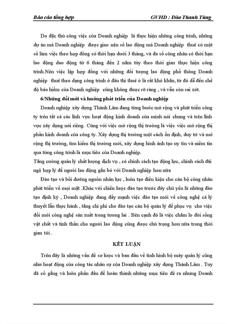 image for page Báo cáo tổng hợp tại Doanh nghiệp xây dựng Thành Lâm