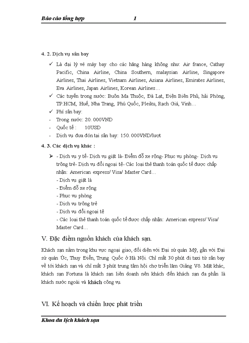 image for page Báo cáo thực tập tổng hợp về khách sạn Fortuna