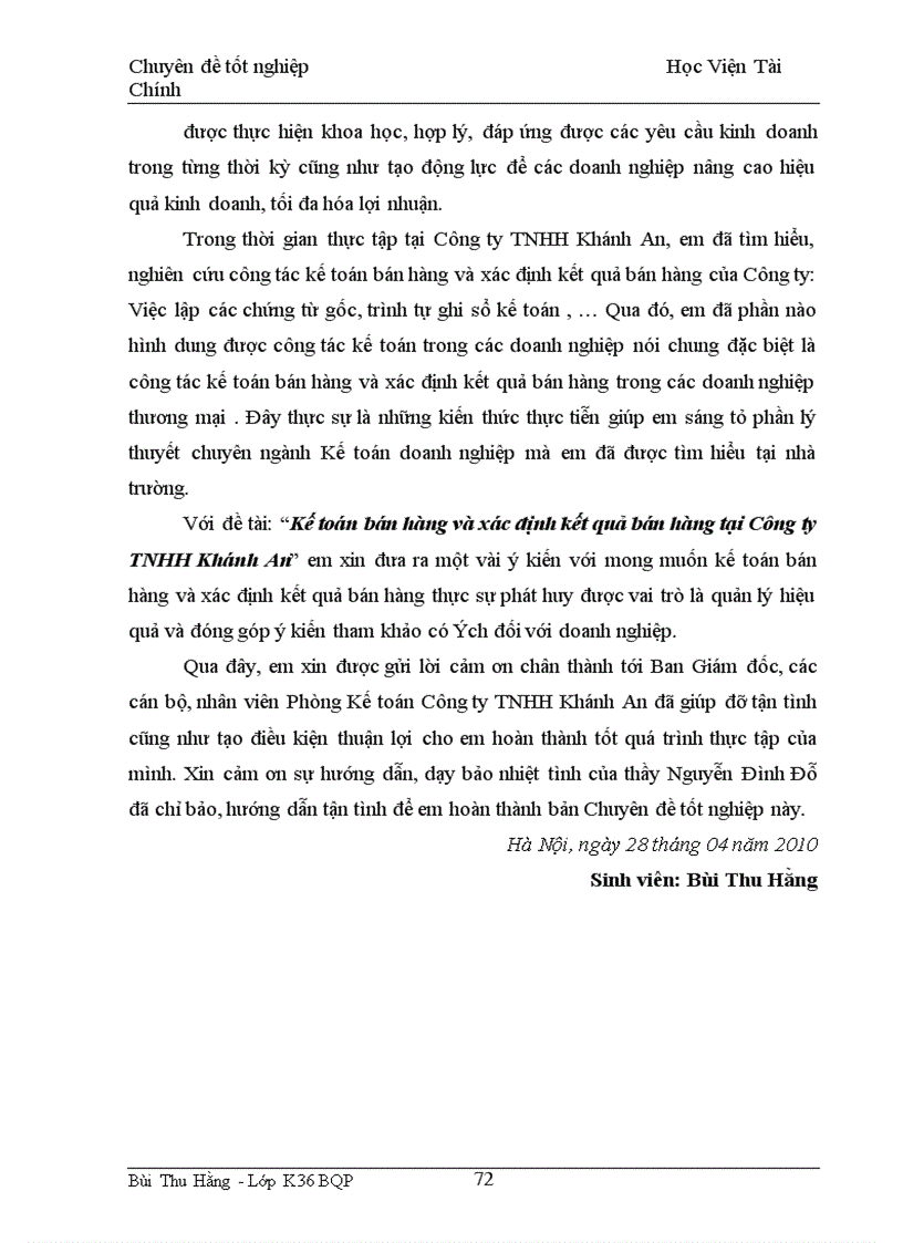 image for page Kế toán bán hàng và xác định kết quả bán hàng tại Công ty TNHH Khánh An 1