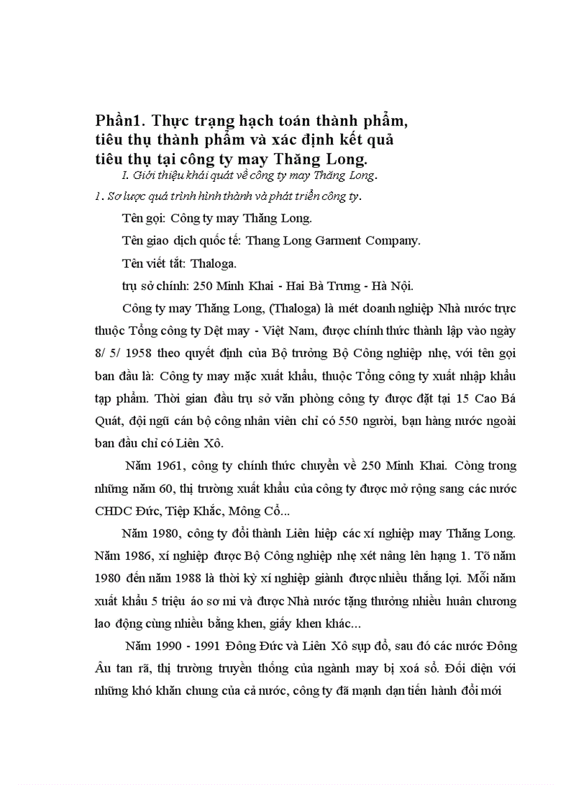 image for page Tổ chức hạch toán thành phẩm tiêu thụ thành phẩm và xác định kết quả tiêu thụ tại công ty may Thăng Long 1