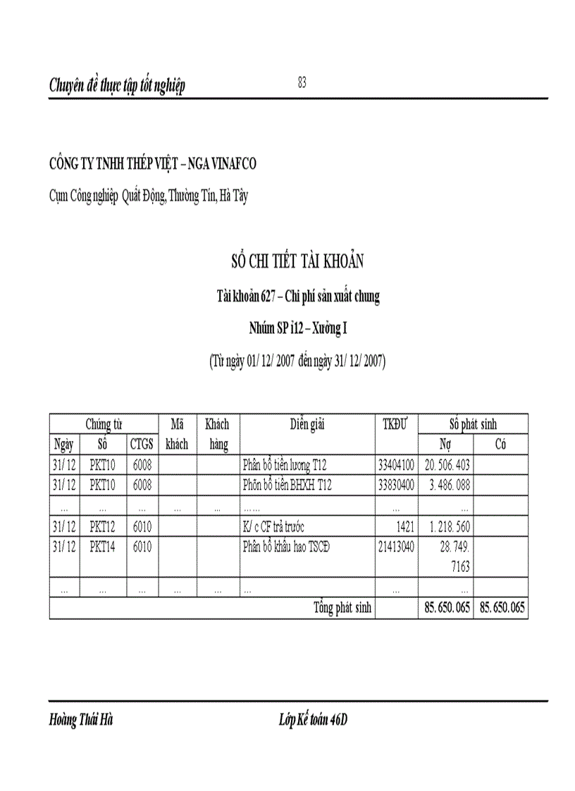 image for page Hoàn thiện kế toán chi phí sản xuất và tính giá thành sản phẩm tại Công ty TNHH Thép Việt Nga VINAFCO 1