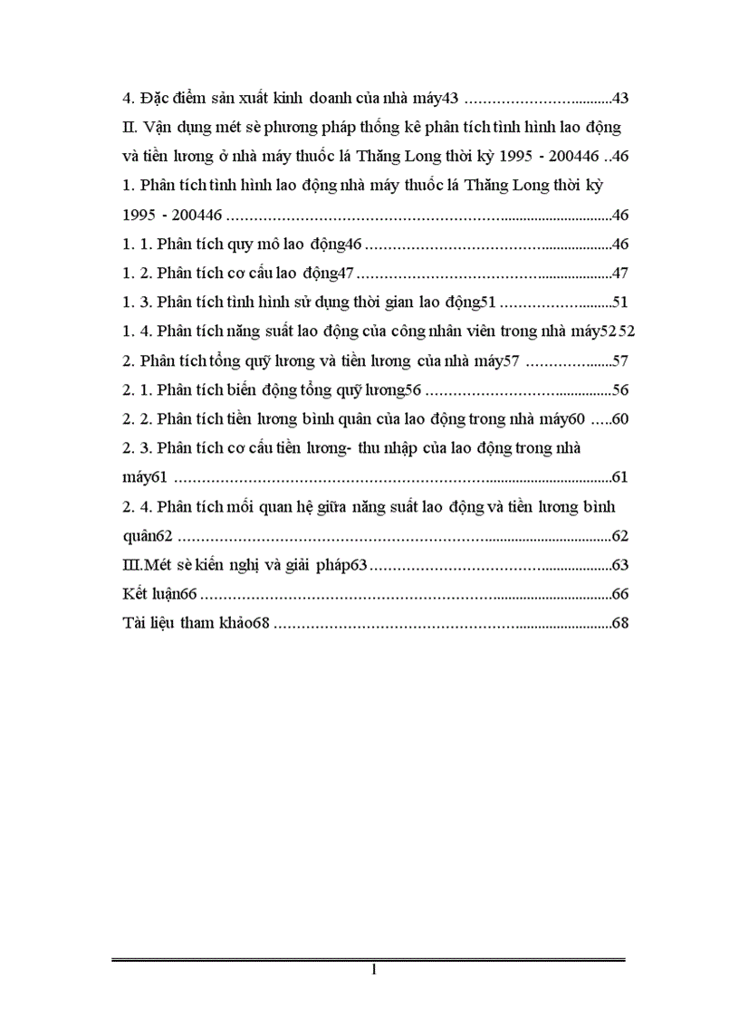 image for page Vận dụng một số phương pháp thống kê phân tích tình hình lao động và tiền lương ở Nhà máy thuốc lá Thăng Long thời kỳ