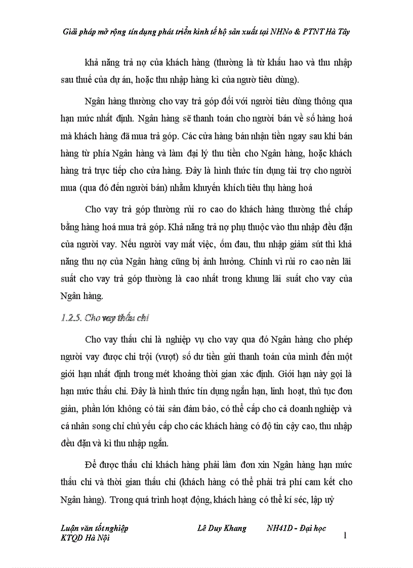 image for page Giải pháp mở rộng tín dụng phát triển kinh tế hộ sản xuất tại NHNo PTNT Hà Tây