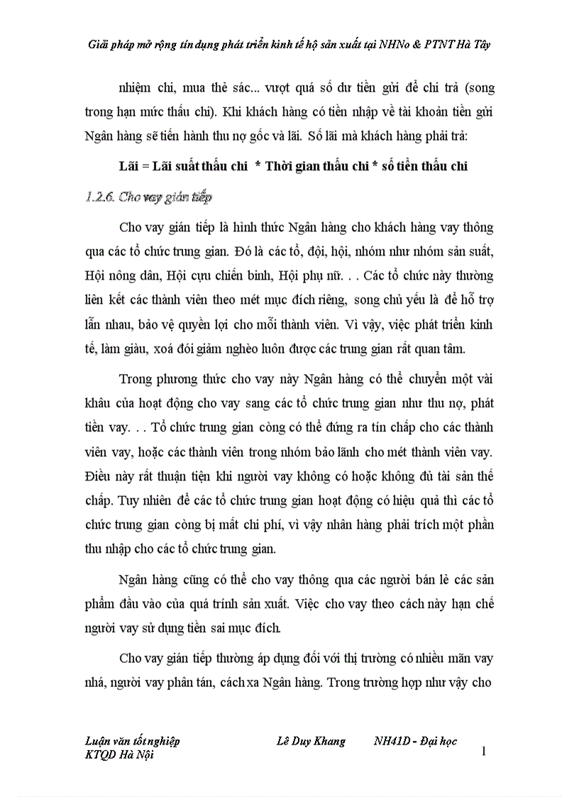 image for page Giải pháp mở rộng tín dụng phát triển kinh tế hộ sản xuất tại NHNo PTNT Hà Tây