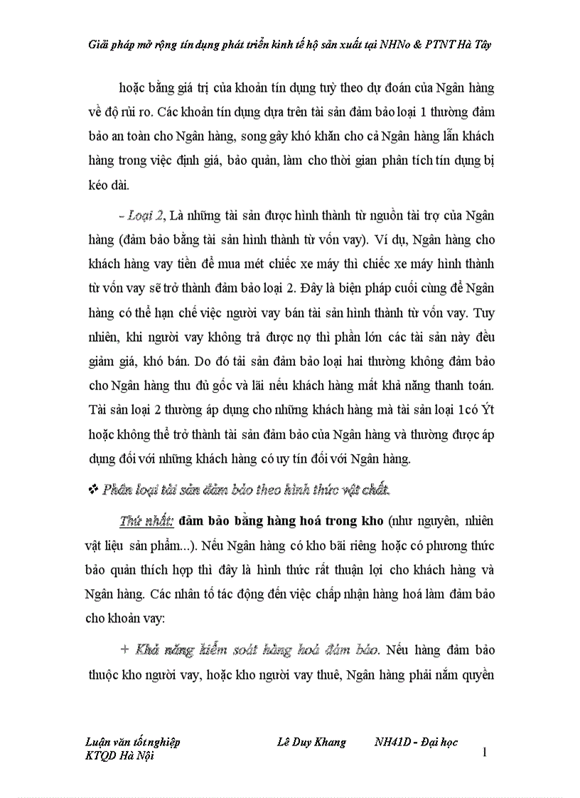 image for page Giải pháp mở rộng tín dụng phát triển kinh tế hộ sản xuất tại NHNo PTNT Hà Tây