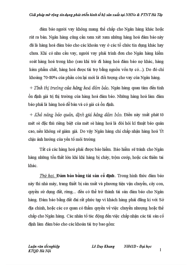 image for page Giải pháp mở rộng tín dụng phát triển kinh tế hộ sản xuất tại NHNo PTNT Hà Tây