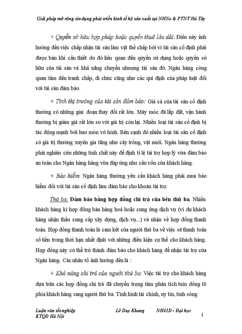 image for page Giải pháp mở rộng tín dụng phát triển kinh tế hộ sản xuất tại NHNo PTNT Hà Tây