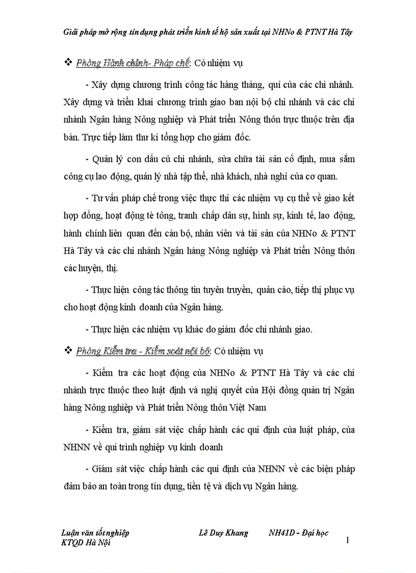 image for page Giải pháp mở rộng tín dụng phát triển kinh tế hộ sản xuất tại NHNo PTNT Hà Tây