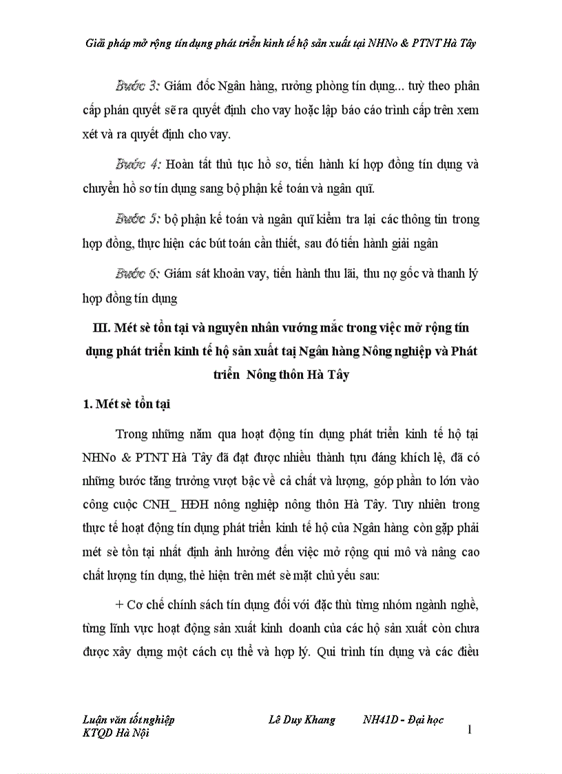 image for page Giải pháp mở rộng tín dụng phát triển kinh tế hộ sản xuất tại NHNo PTNT Hà Tây