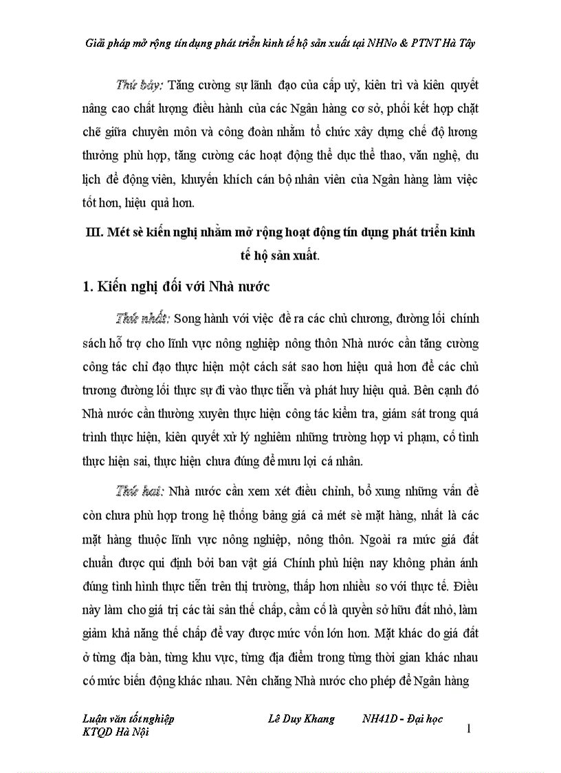image for page Giải pháp mở rộng tín dụng phát triển kinh tế hộ sản xuất tại NHNo PTNT Hà Tây