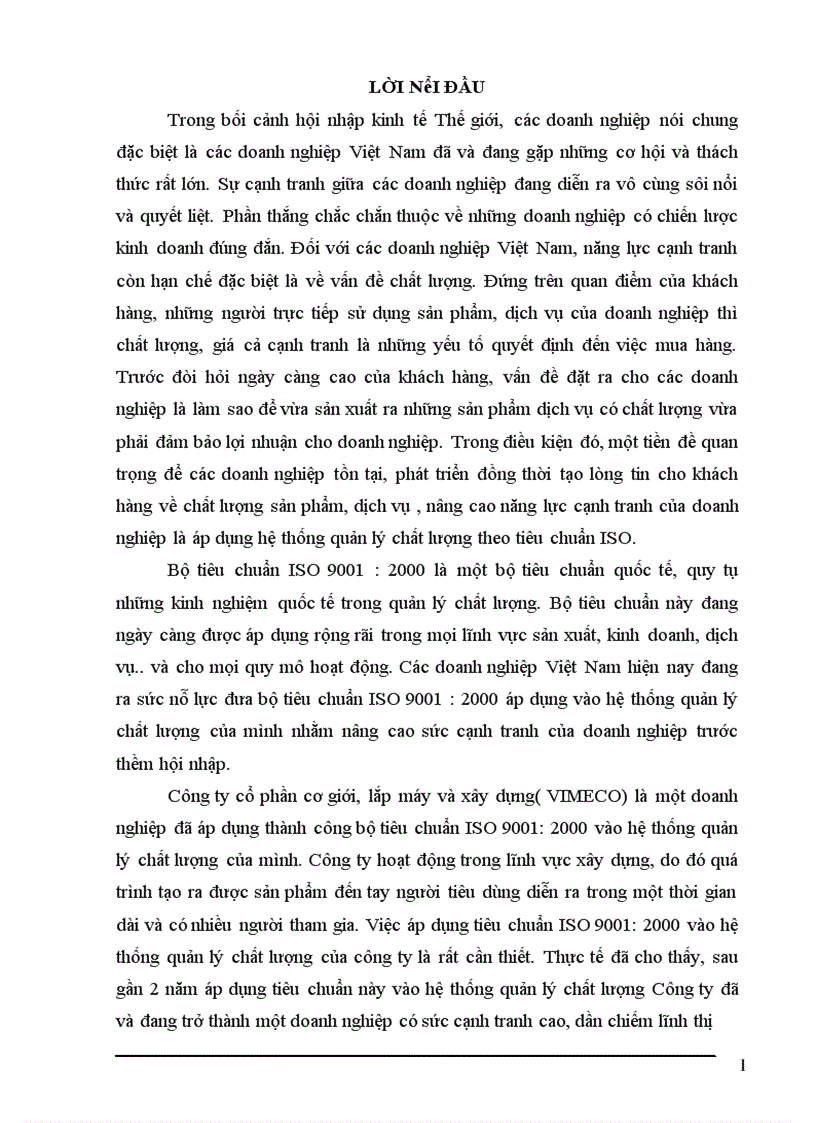 Một số kiến nghị nhằm nâng cao hiệu quả hệ thống quản lý chất lượng của công ty theo tiêu chuẩn iso 9001 2000