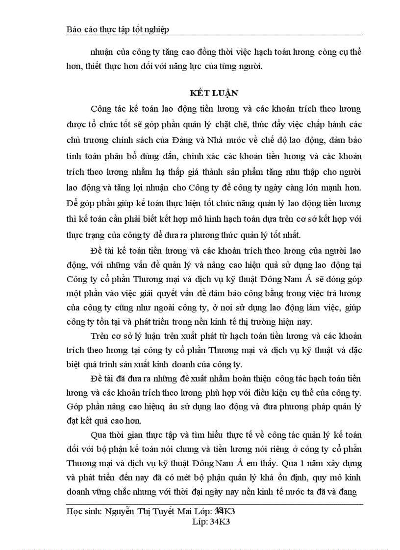image for page Kế toán tiền lương và các khoản trích theo lương tại Công ty cổ phần Thương Mại và dịch vụ kỹ thuật Đông Nam á 1