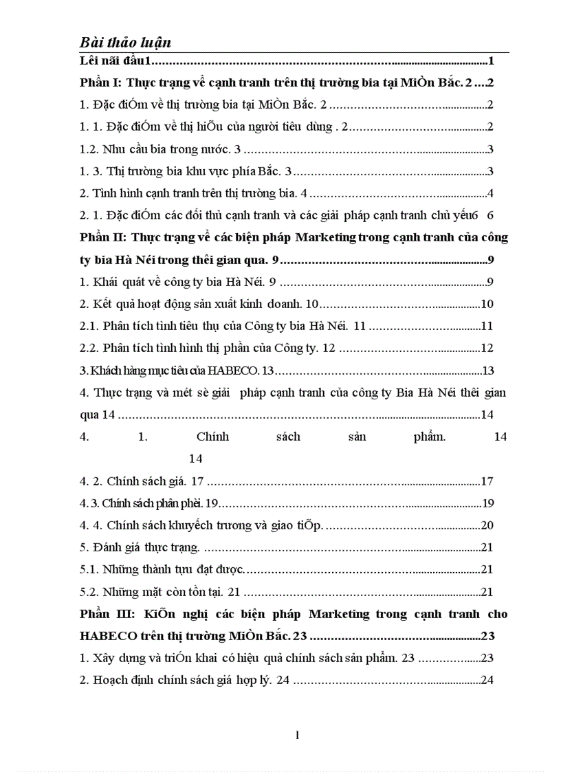 image for page Phân tích đánh giá thực trạng sản phẩm Bia Hà Nội trên thị trường Miền Bắc và một số biện pháp Marketing trong cạnh tranh của công ty Bia Hà Nội với các sản Bia phẩm cùng loại 1