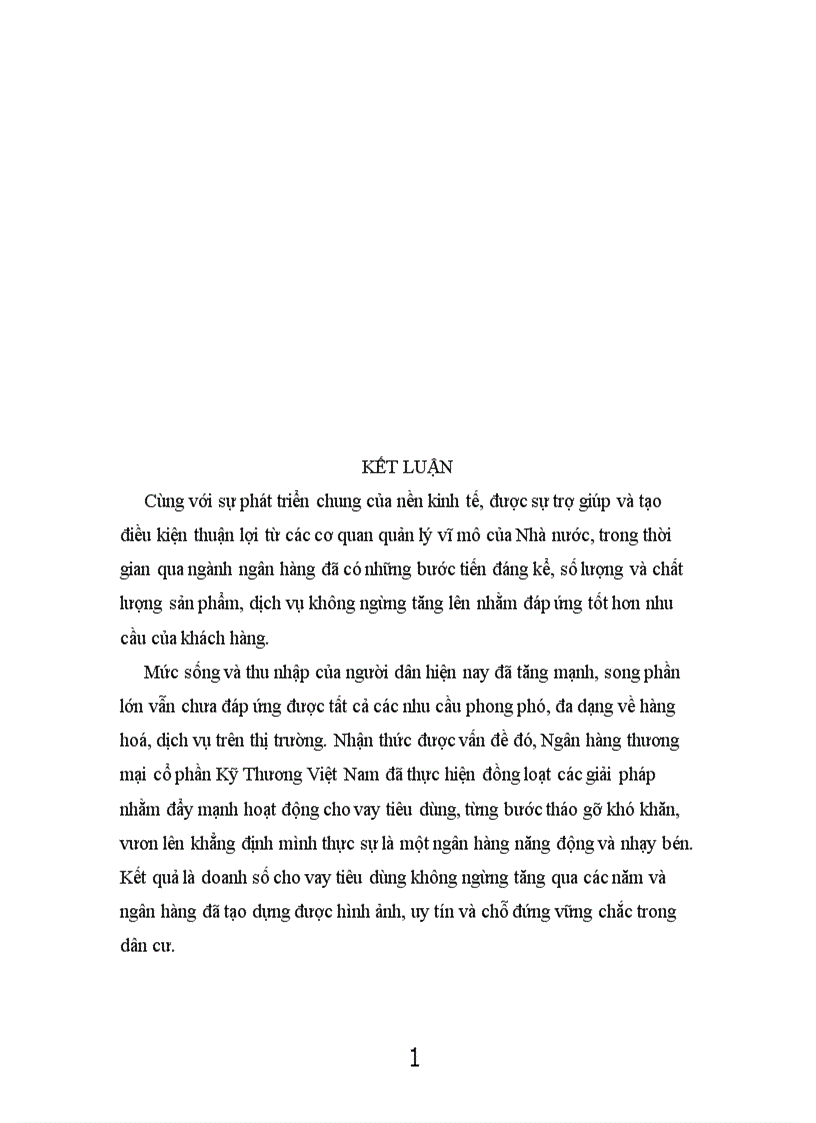 image for page Giải pháp đẩy mạnh hoạt động cho vay tiêu dùng tại hội sở Ngân hàng thương mại cổ phần Kỹ Thương Việt Nam 1