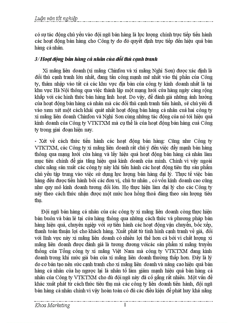 image for page Đẩy mạnh bán hàng cá nhân trong hoạt động tiêu thụ ở Công ty VTKTXM 1