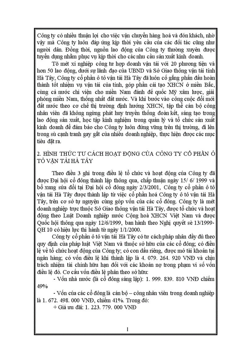 image for page Báo cáo thực tập tổng hợp của Công ty cổ phần ô tô vận tải Hà Tây 1