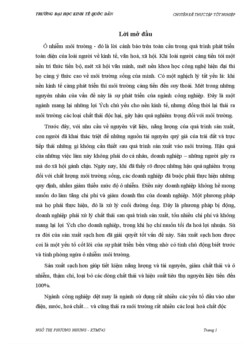 image for page Nghiên cứu áp dụng mô hình sản xuất sạch hơn cho việc giảm thiểu chất thải tại phân xưởng Nhuộm công ty Dệt 8 3