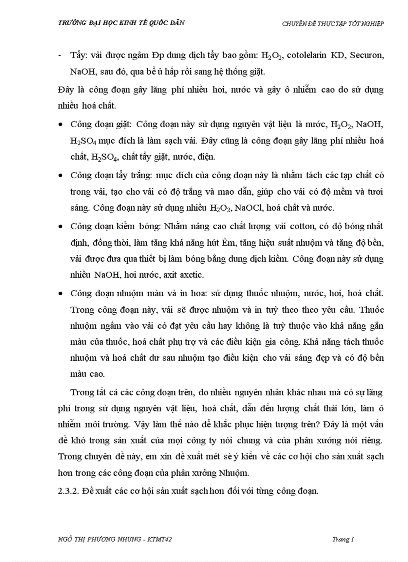 image for page Nghiên cứu áp dụng mô hình sản xuất sạch hơn cho việc giảm thiểu chất thải tại phân xưởng Nhuộm công ty Dệt 8 3