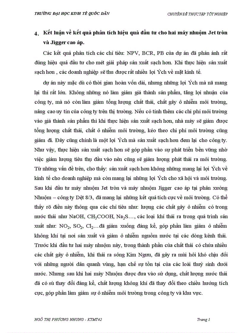 image for page Nghiên cứu áp dụng mô hình sản xuất sạch hơn cho việc giảm thiểu chất thải tại phân xưởng Nhuộm công ty Dệt 8 3